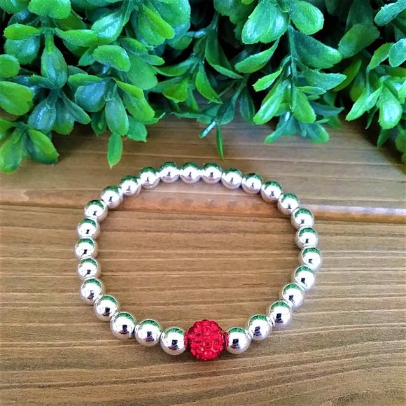 New Silver Hematite and Crystal Bracelet - Picture 4 of 9